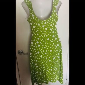 Olive green polka dot dress size 14